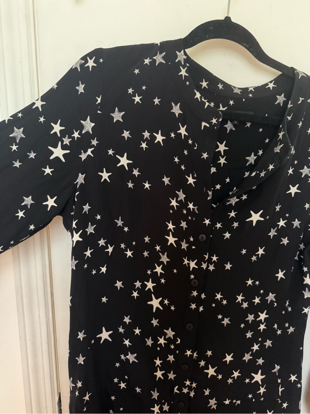 Tibi Black Silk Star Dress - Picture 3 of 6